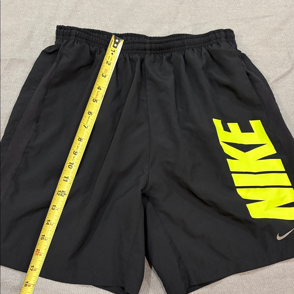 Nike Men's Athletic Shorts Black with green accents - Picture 4 of 6